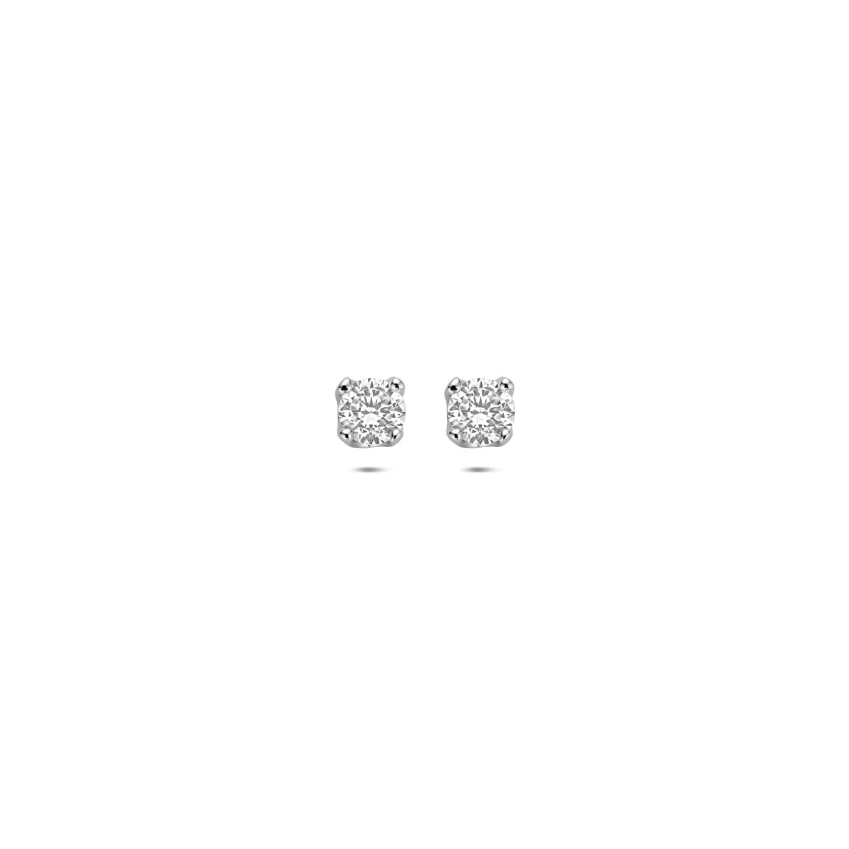 Pendientes de primera puesta de plata 925 con circonitas, acabados en rodio.