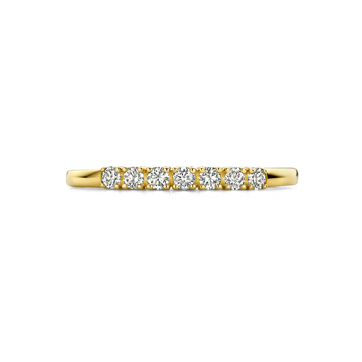 anillo de memoria diamante 0.21ct h si oro amarillo 14K