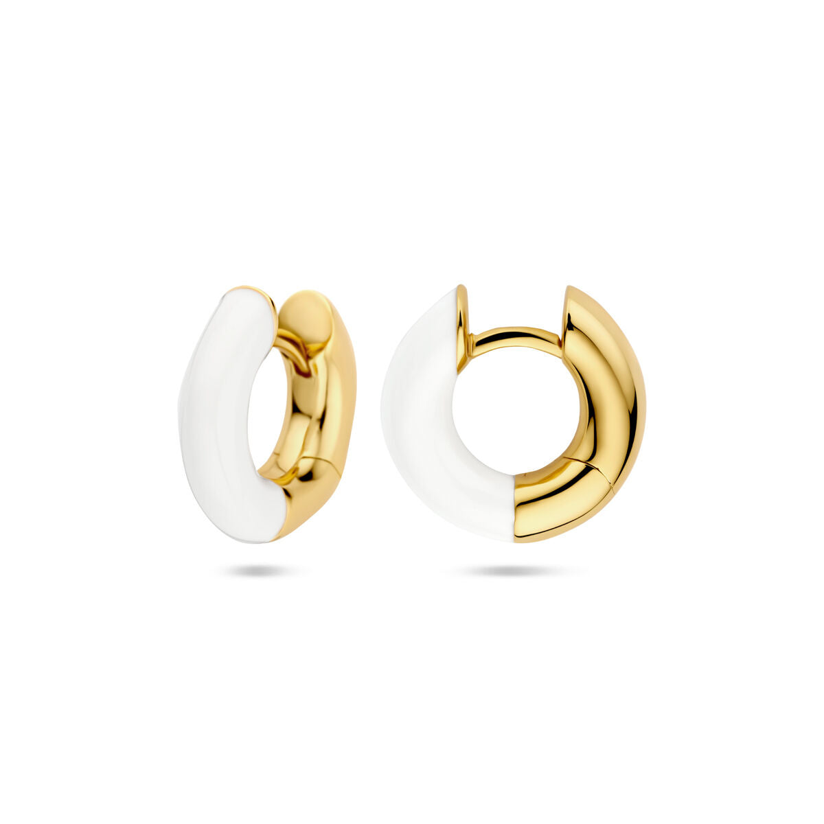 aros de esmalte blanco 4 mm 1 micrón plata chapado en oro amarillo