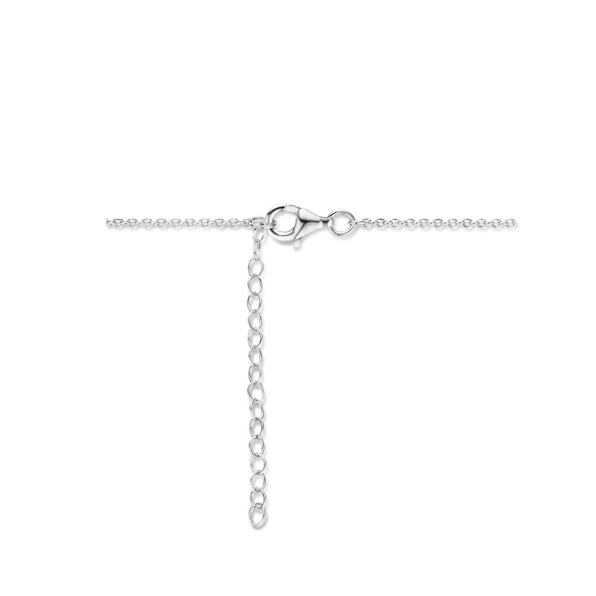 collar corazón 41 + 4 cm plata rodiada