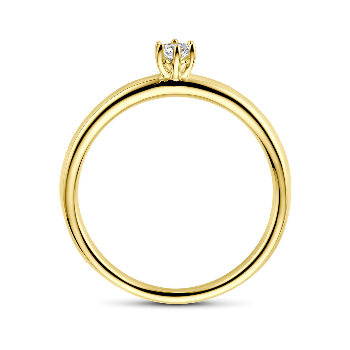 anillo de compromiso diamante 0.10ct h si oro amarillo 14K