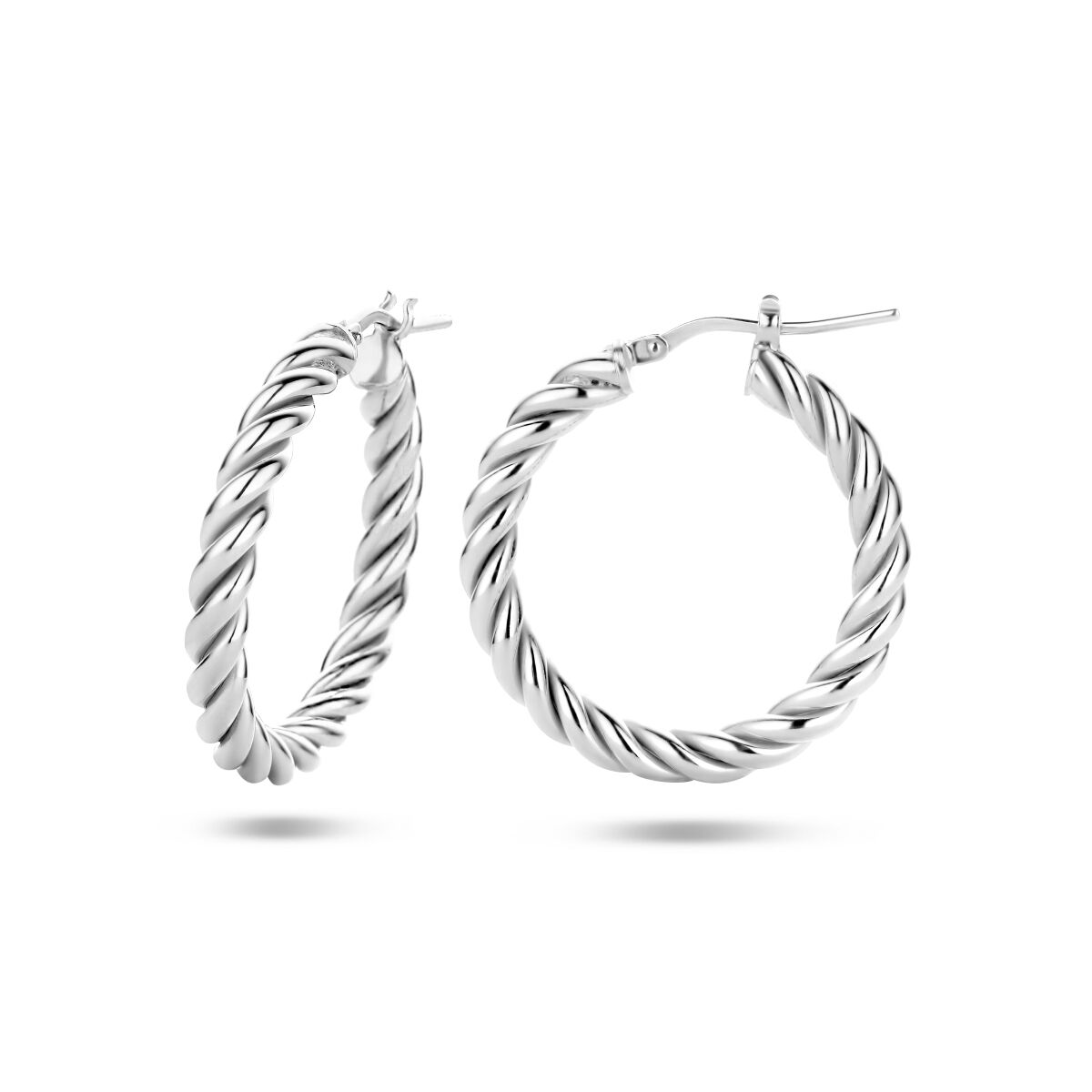 aros retorcidos de plata rodiada
