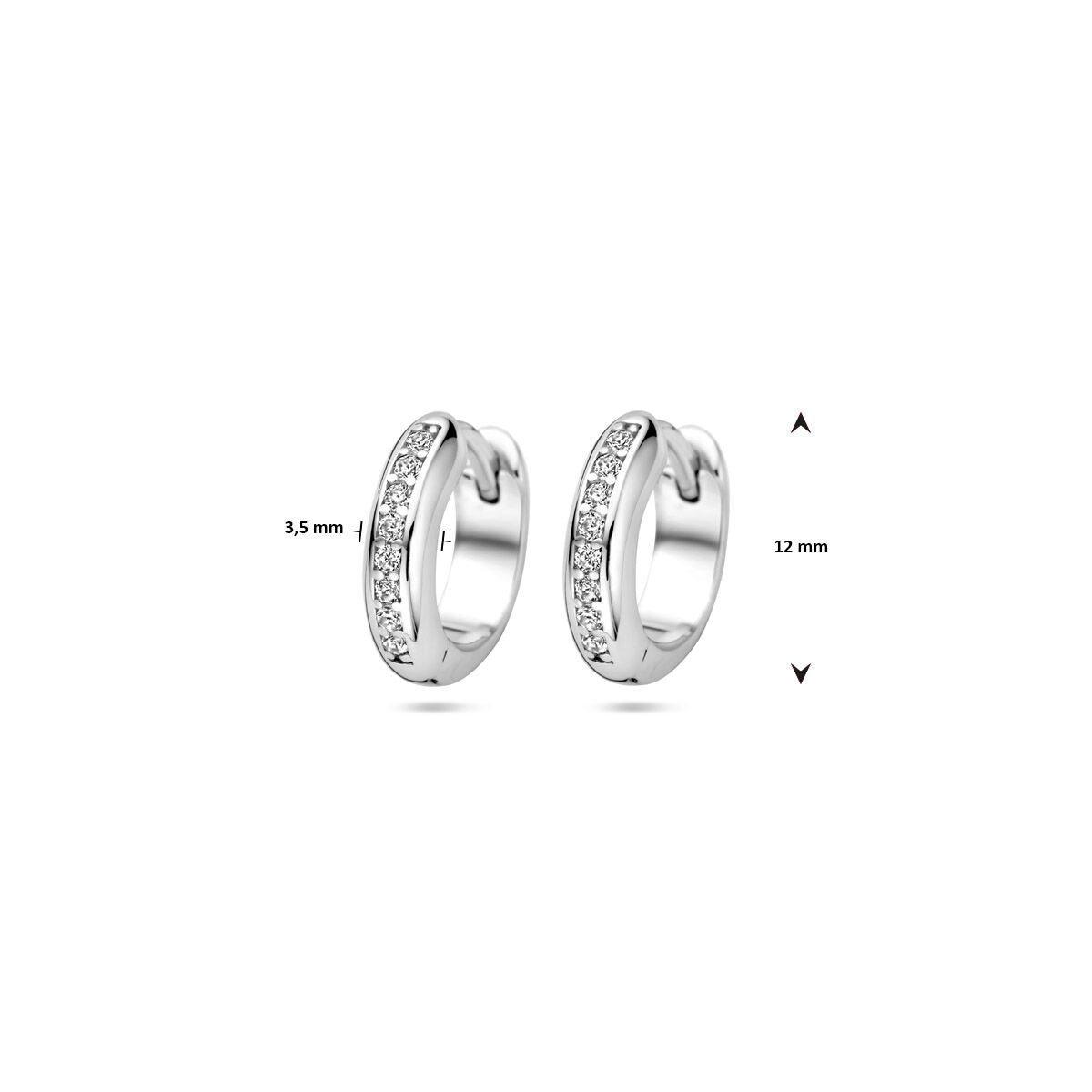 aros de zirconia 12 mm plata rodiada