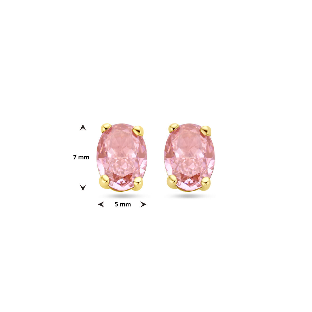 pendientes de botón zircónia padparadscha 14K oro amarillo
