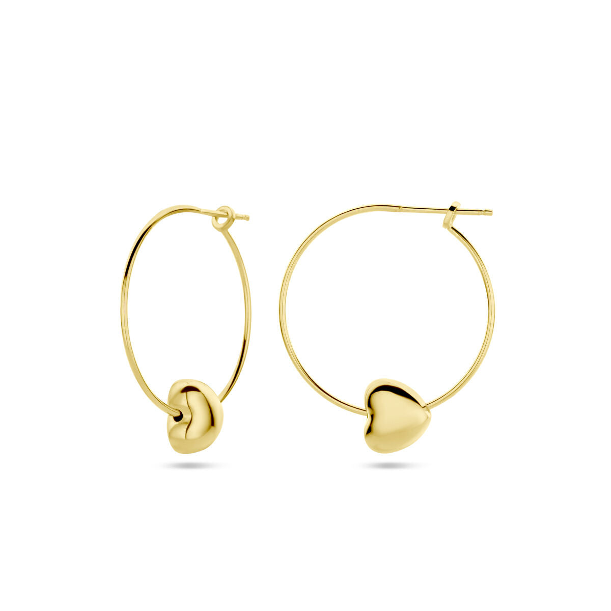 aros corazón 1 micrón plata chapado en oro amarillo