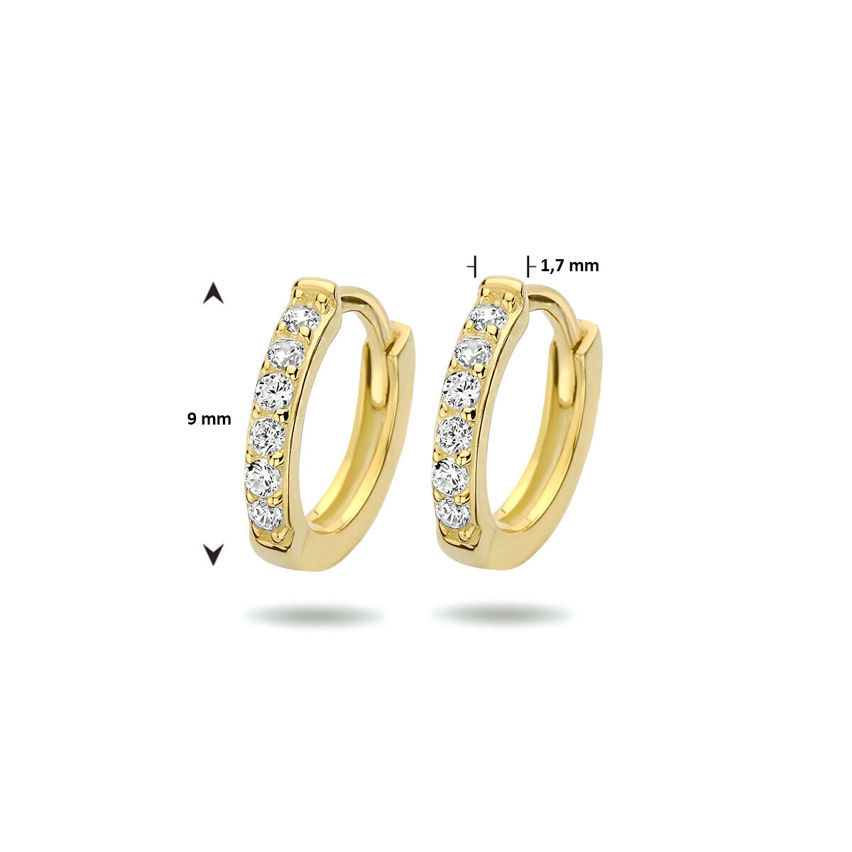 aros de zircón 1 micrón plata chapado en oro amarillo