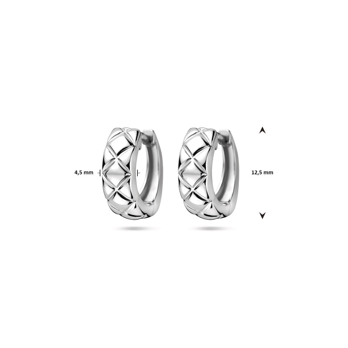 aros 12,5 mm plata rodiado