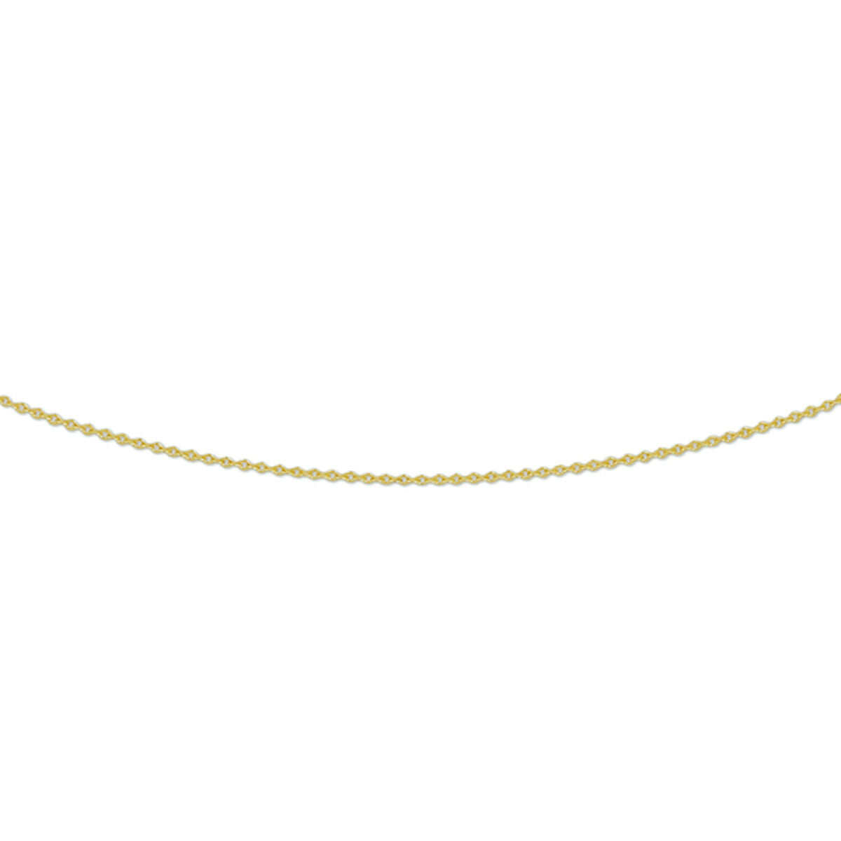 Collar de ancla plano de 0,8 mm en oro amarillo de 14 quilates, disponible en 41, 43 y 45 cm.