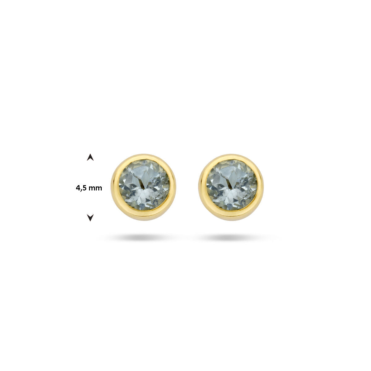 pendientes de botón topacio azul 14K oro amarillo