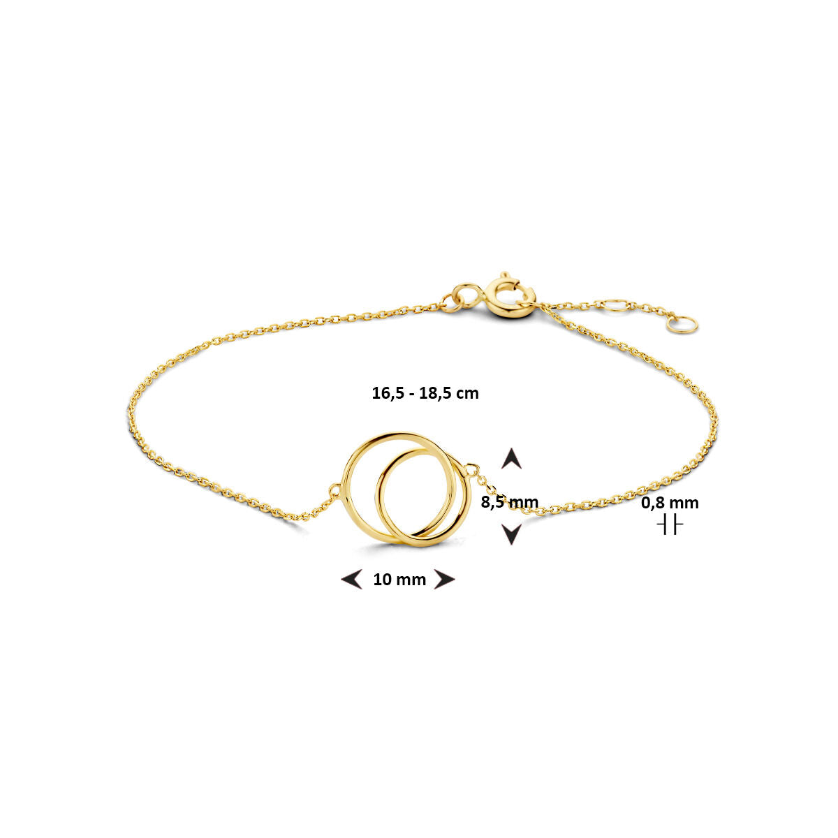 Pulsera de oro de mujer con círculos 14K