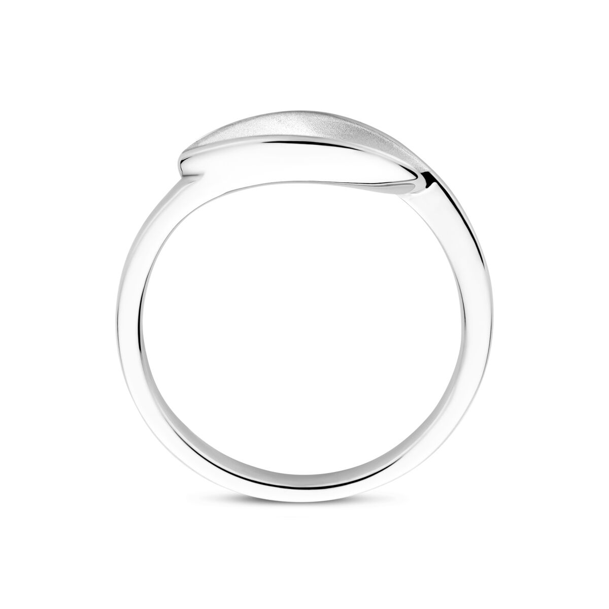 Anillo de plata 925 rodiado – Acabado pulido/mate de mujer