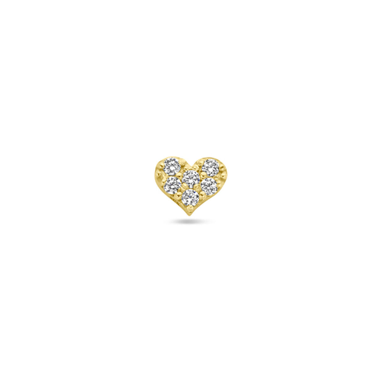 piercing de corazón de zircón 3,5 mm oro amarillo