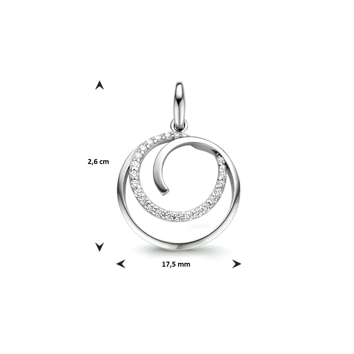colgante de zirconia plata rodiada