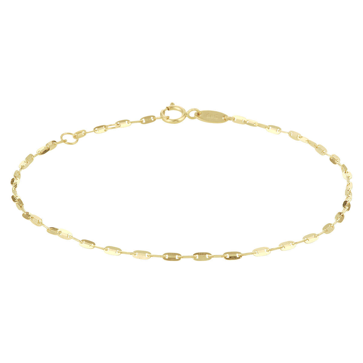 Pulsera de 14K en oro amarillo con eslabones ovalados de 1,5 mm, ajustable de 24 a 26 cm.