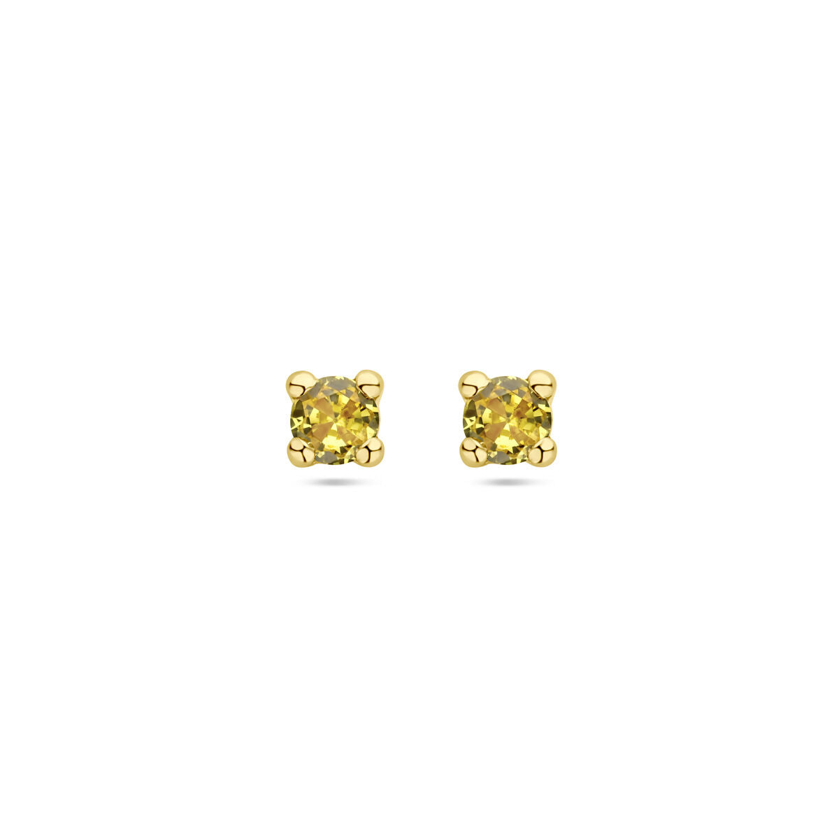 Pendientes de primera puesta de citrino sintético en oro amarillo de 14K.