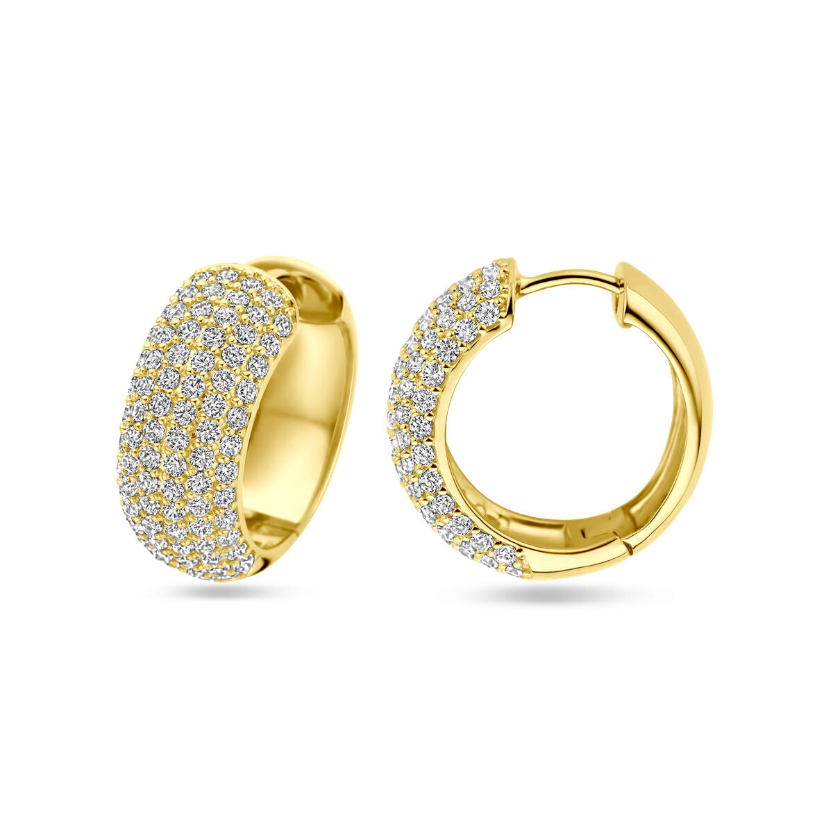 aros de circonita 20,5 mm 1 micrón plata chapado en oro amarillo