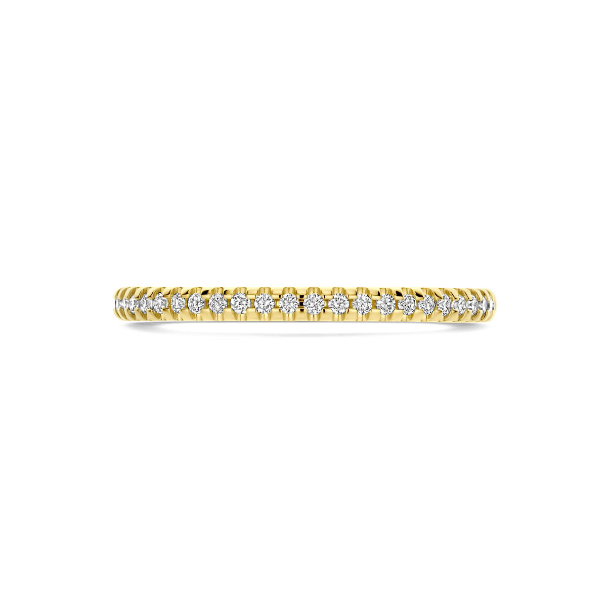 anillo diamante cultivado en laboratorio 0.15ct h si oro amarillo 14K