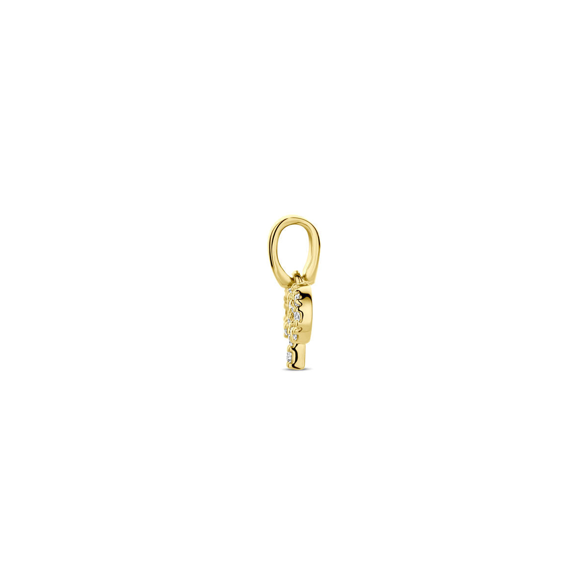 colgante estrella zodiacal diamante h si 14K oro amarillo