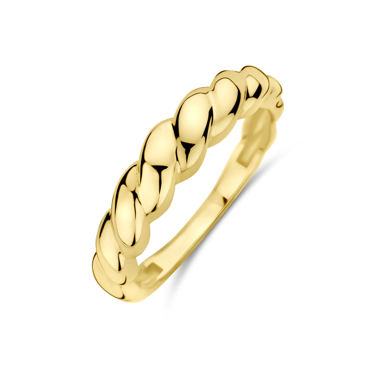 Anillo trenzado de oro amarillo de 14 quilates.