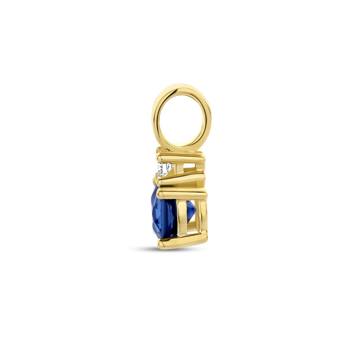 colgante zafiro y diamante 0.02ct h p1 oro amarillo 14K