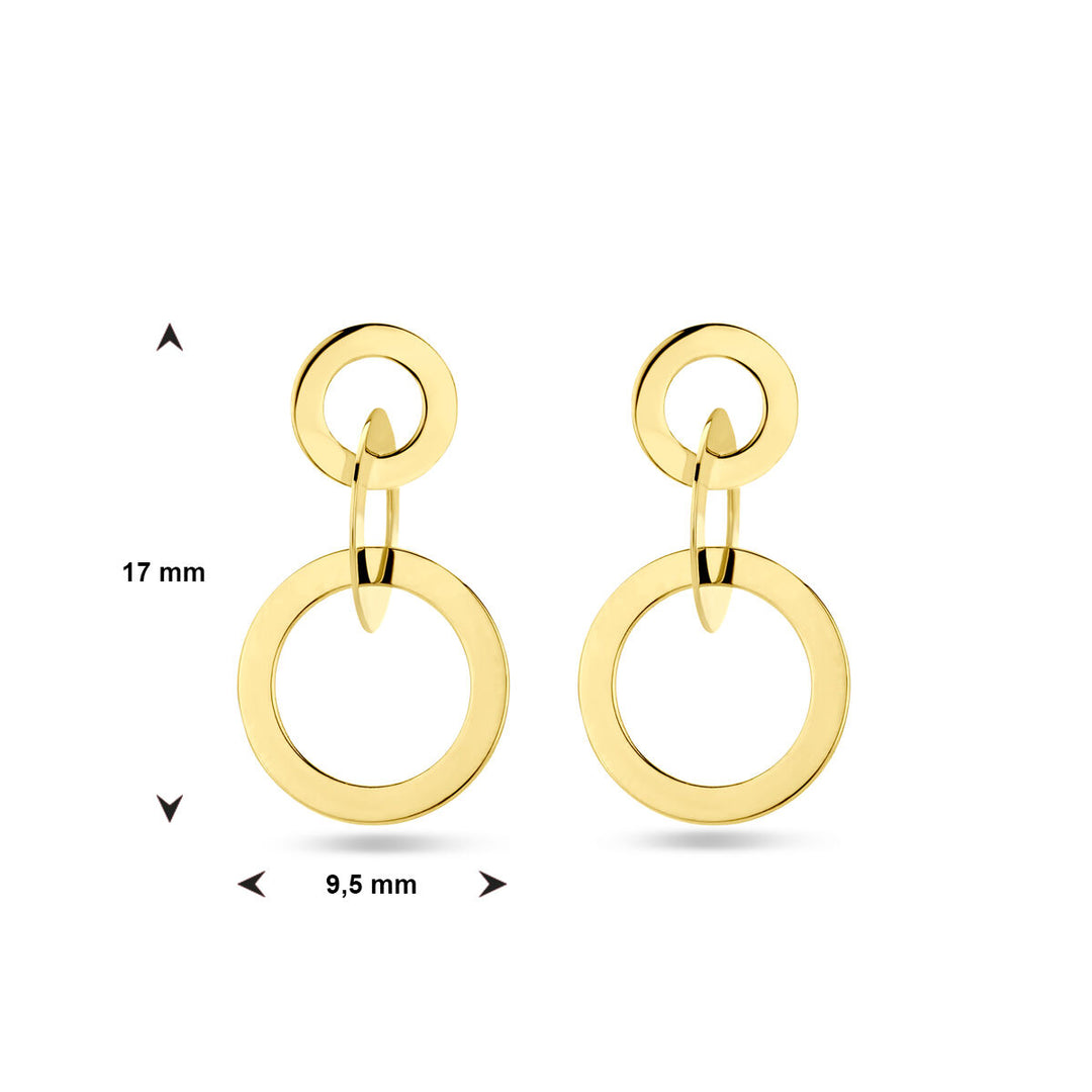 oorhangers cirkels 14K geelgoud