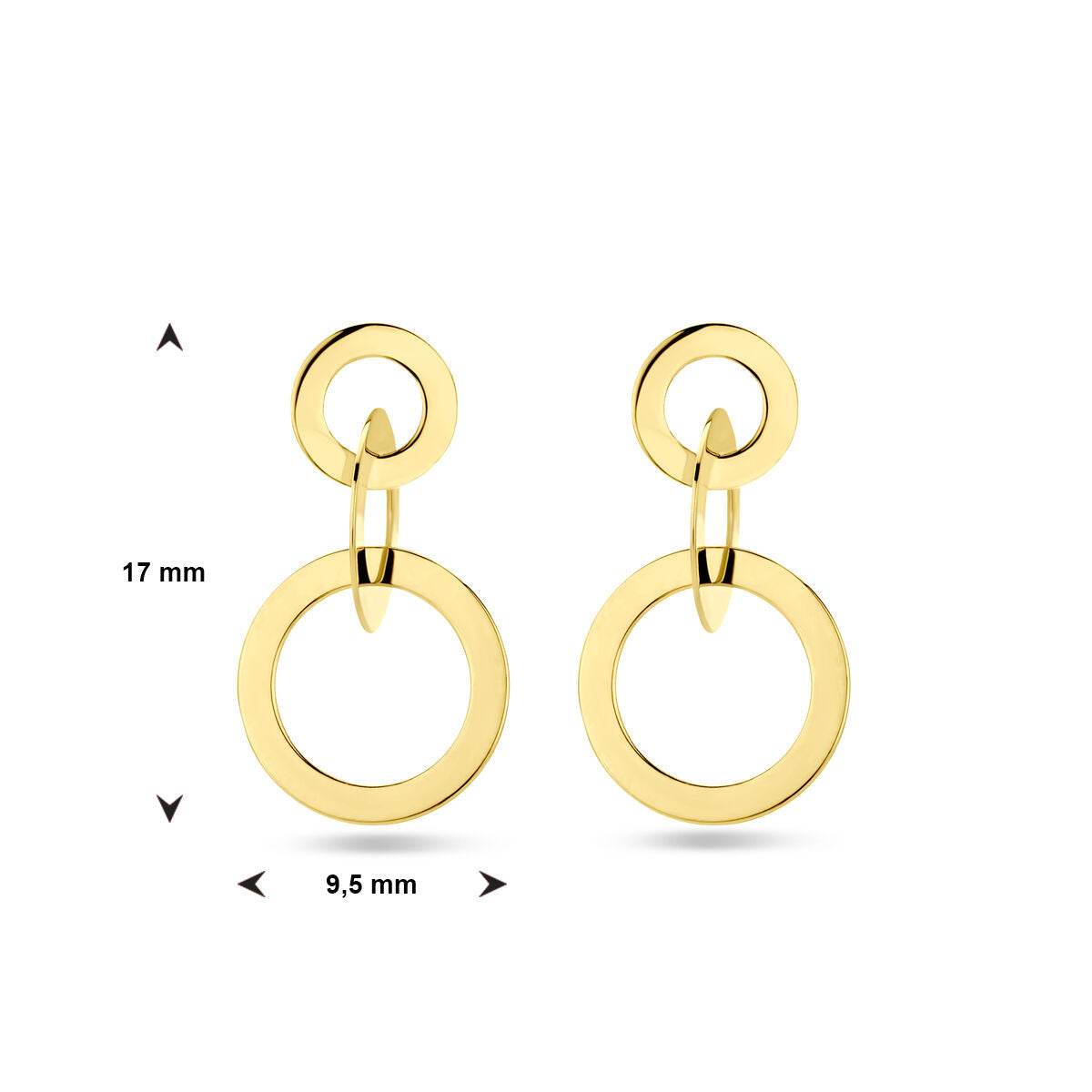 pendientes círculos 14K oro amarillo