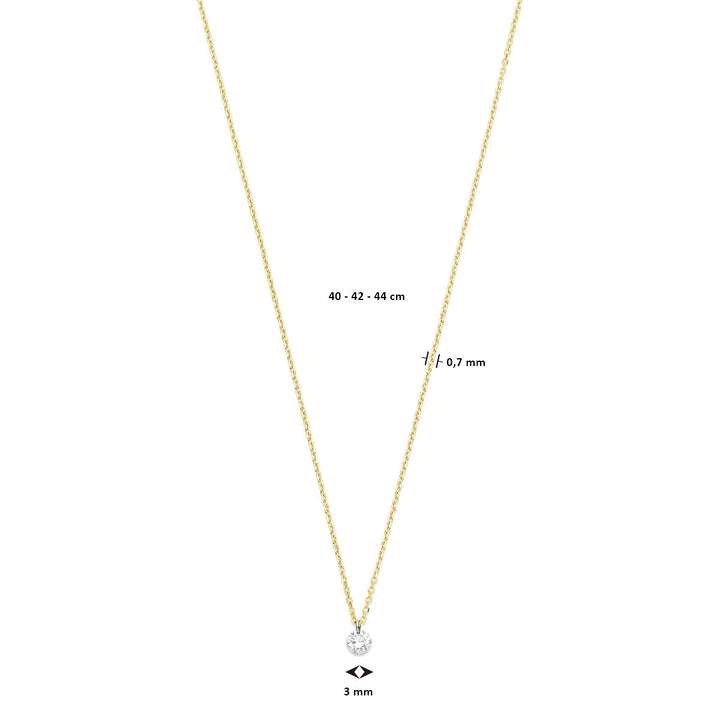 collier diamant 40 – 42 – 44 cm 0.10ct g si 18K geelgoud
