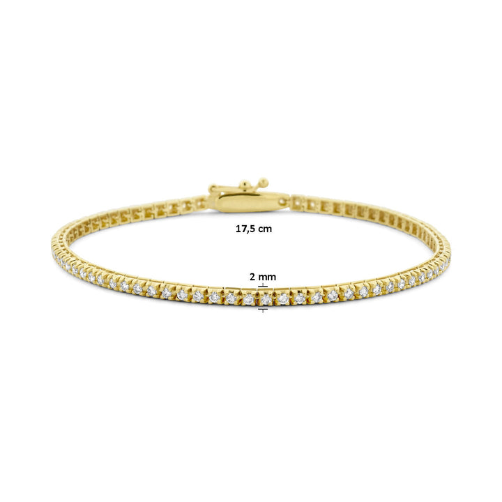 tennisarmband lab grown diamant 1.00ct g si 2,0 mm 17,5 cm 14K geelgoud