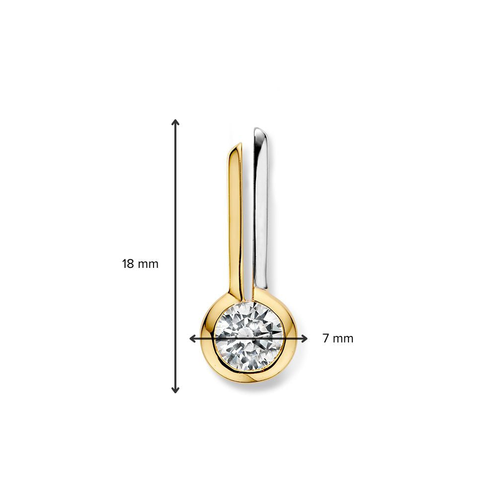 Colgante de oro bicolor con circonitas – Elegante y brillante charm