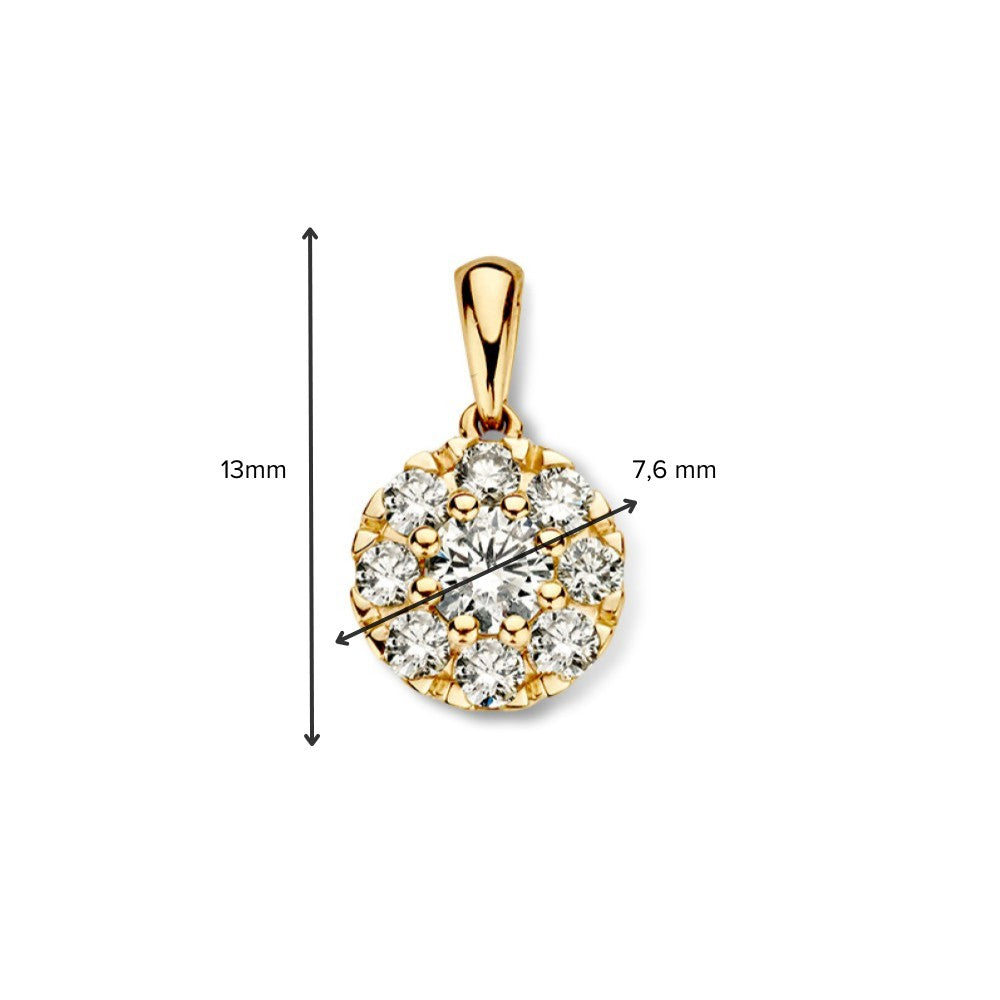 Colgante Clásico de Oro Amarillo con 0,40 ct de Diamantes – Elegancia en Oro de 14 Quilates