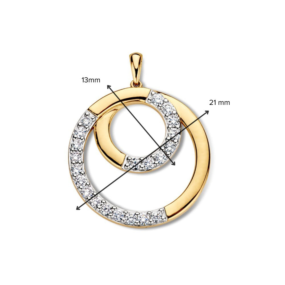 Espléndido Colgante de Oro Amarillo con Forma Redonda y Ajuste Asimétrico de 0,50 ct de Diamantes