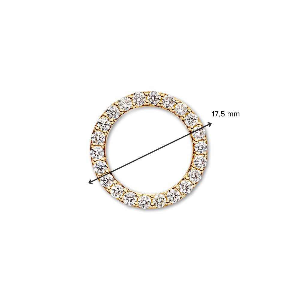 Elegante Colgante de Oro Amarillo Redondo con 0,74 ct de Diamantes Brillantes y Ojos Ocultos