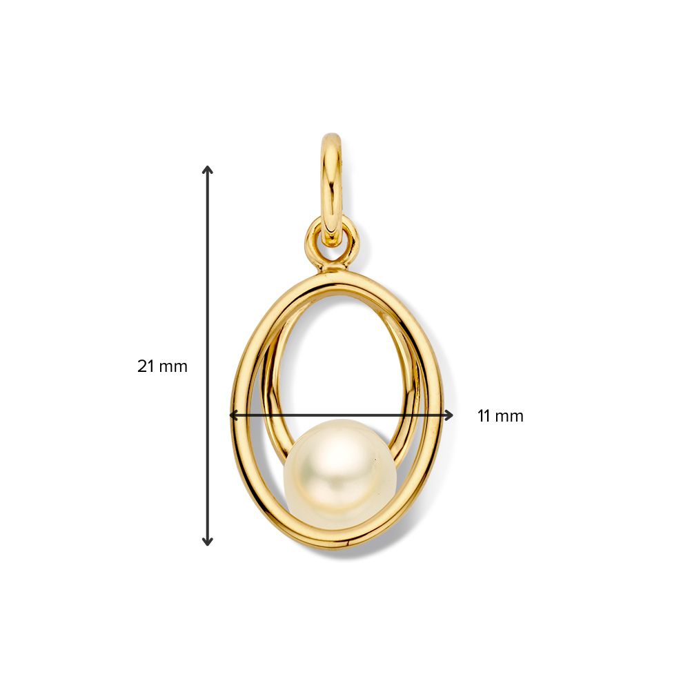 Refinada Colgante de Oro Amarillo con Perla de Agua Dulce – 14 Quilates de Oro