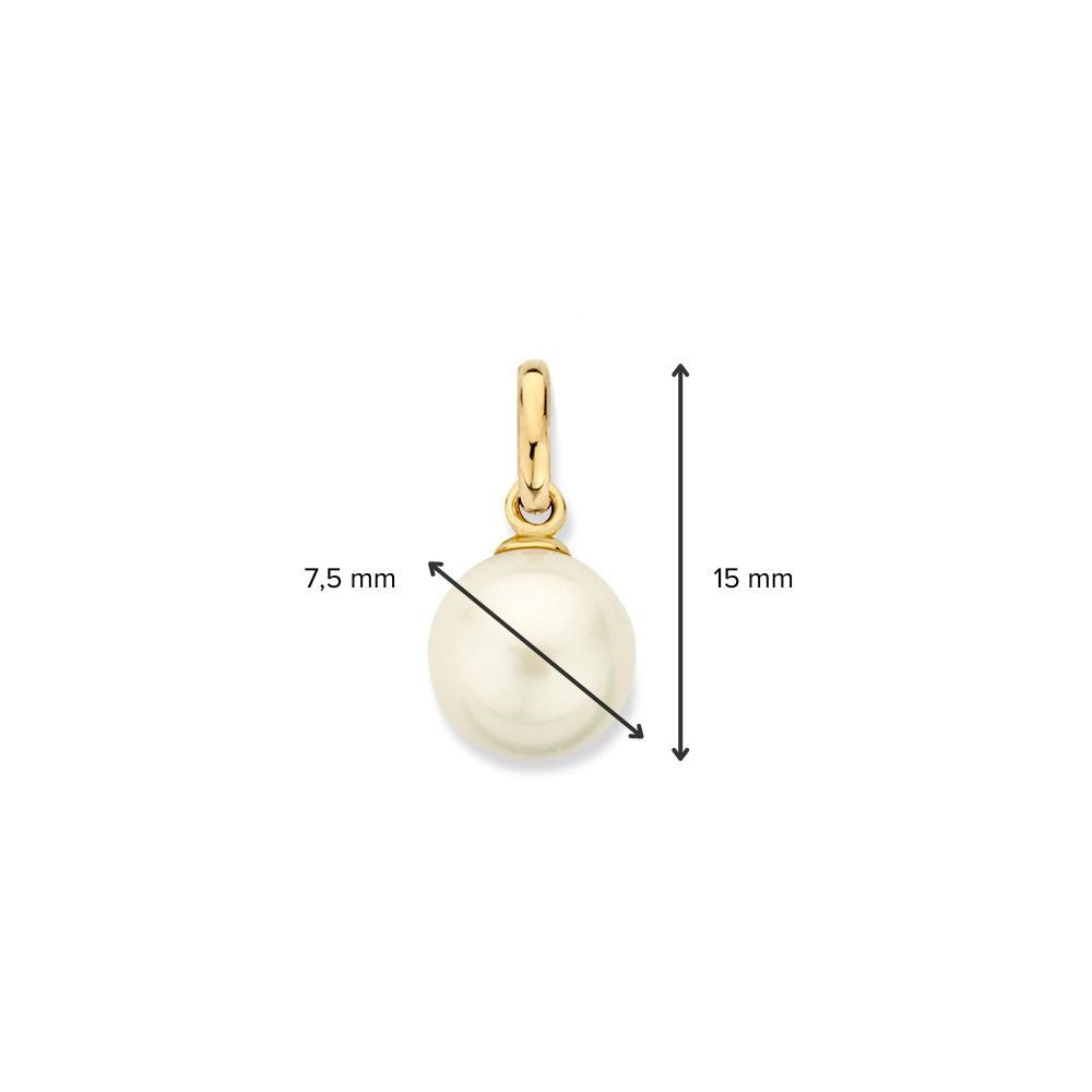 Elegante Colgante de Oro Amarillo con Perla de Agua Dulce – 14 Quilates de Oro