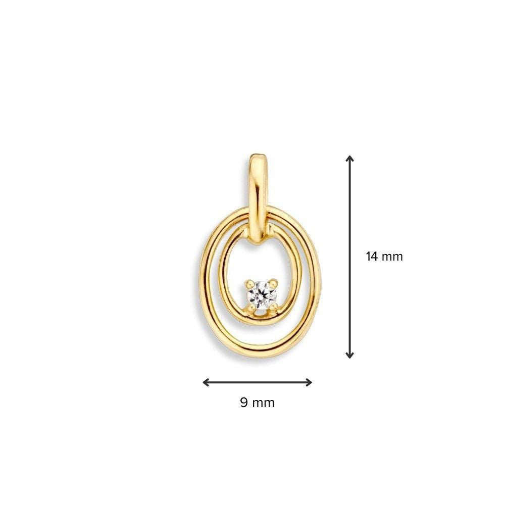 Refinada Colgante de Oro con Circonitas - 14 Quilates Oro Amarillo