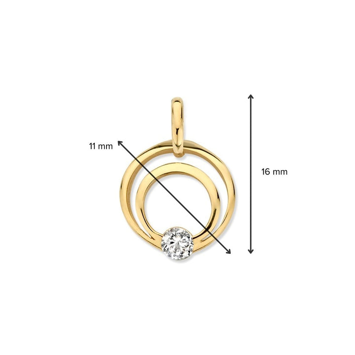 14K Geelgouden Hanger met Zirkonia – Elegante Sieraad voor Dames