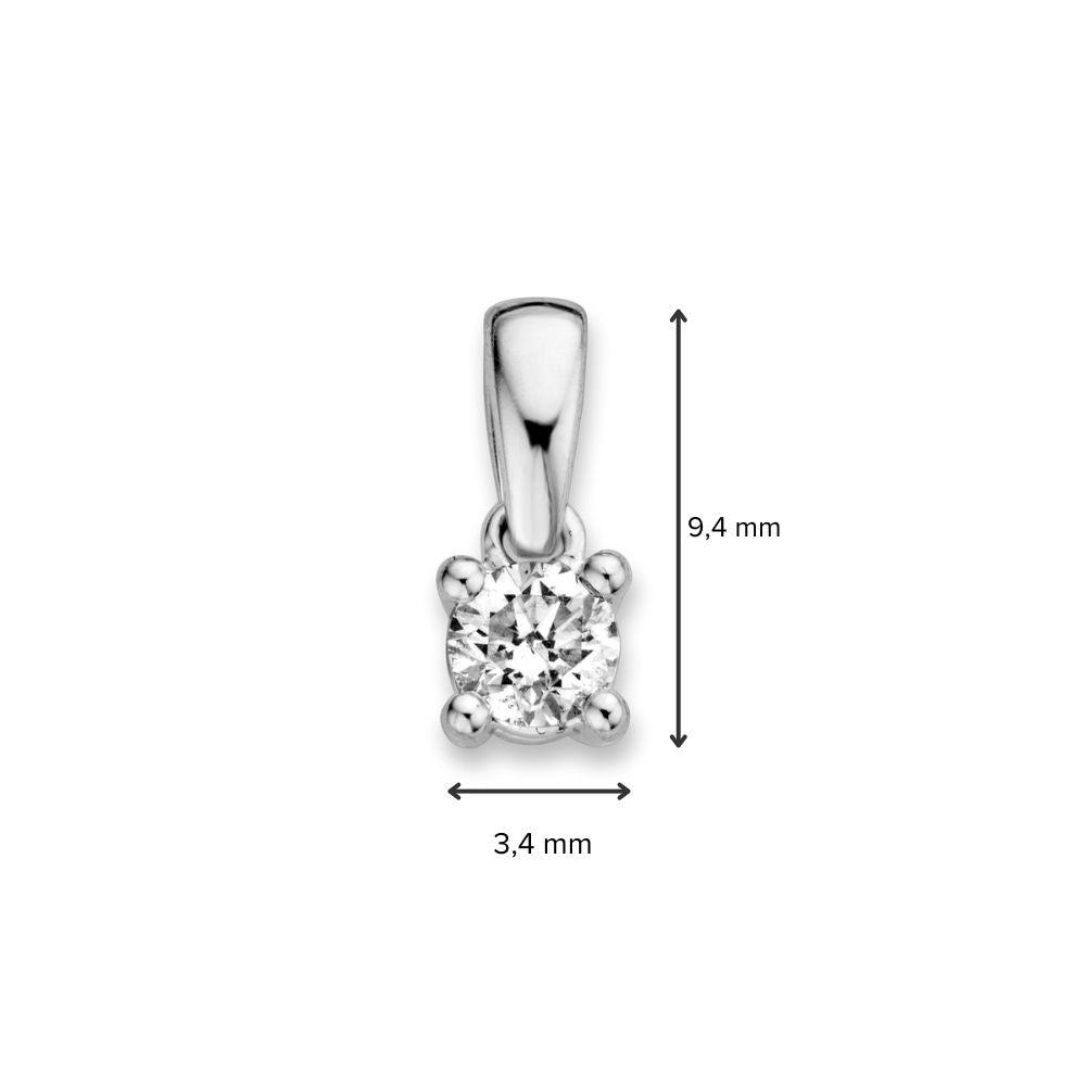Colgante de oro blanco 14 quilates con diamante brillante de 0,19 ct