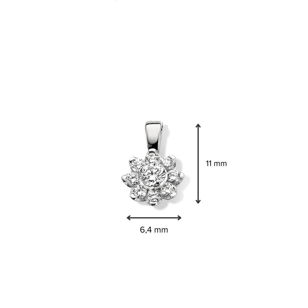 Colgante de oro blanco con diamante de 0.21 crt – 14 quilates, 0,6 gramos, H/SI-1 brillante