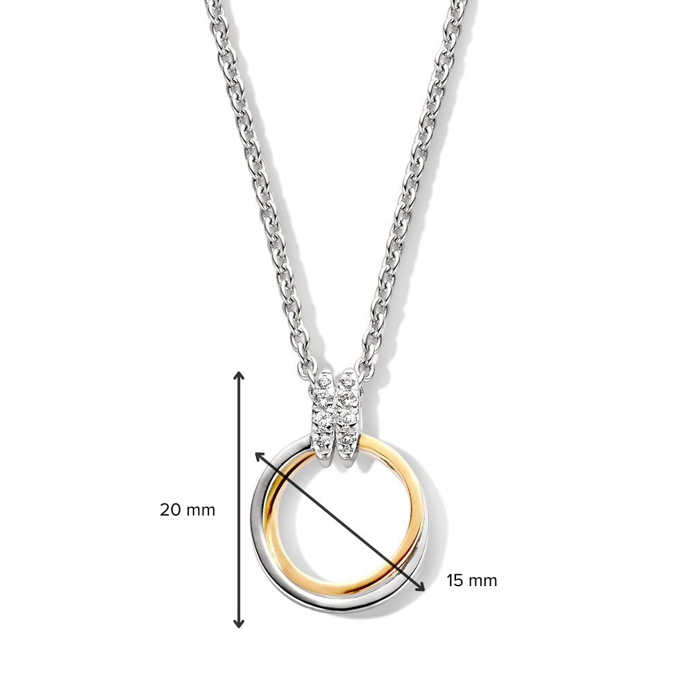 Colgante de plata y oro con circonitas blancas – 20 mm, 0.6 gramos