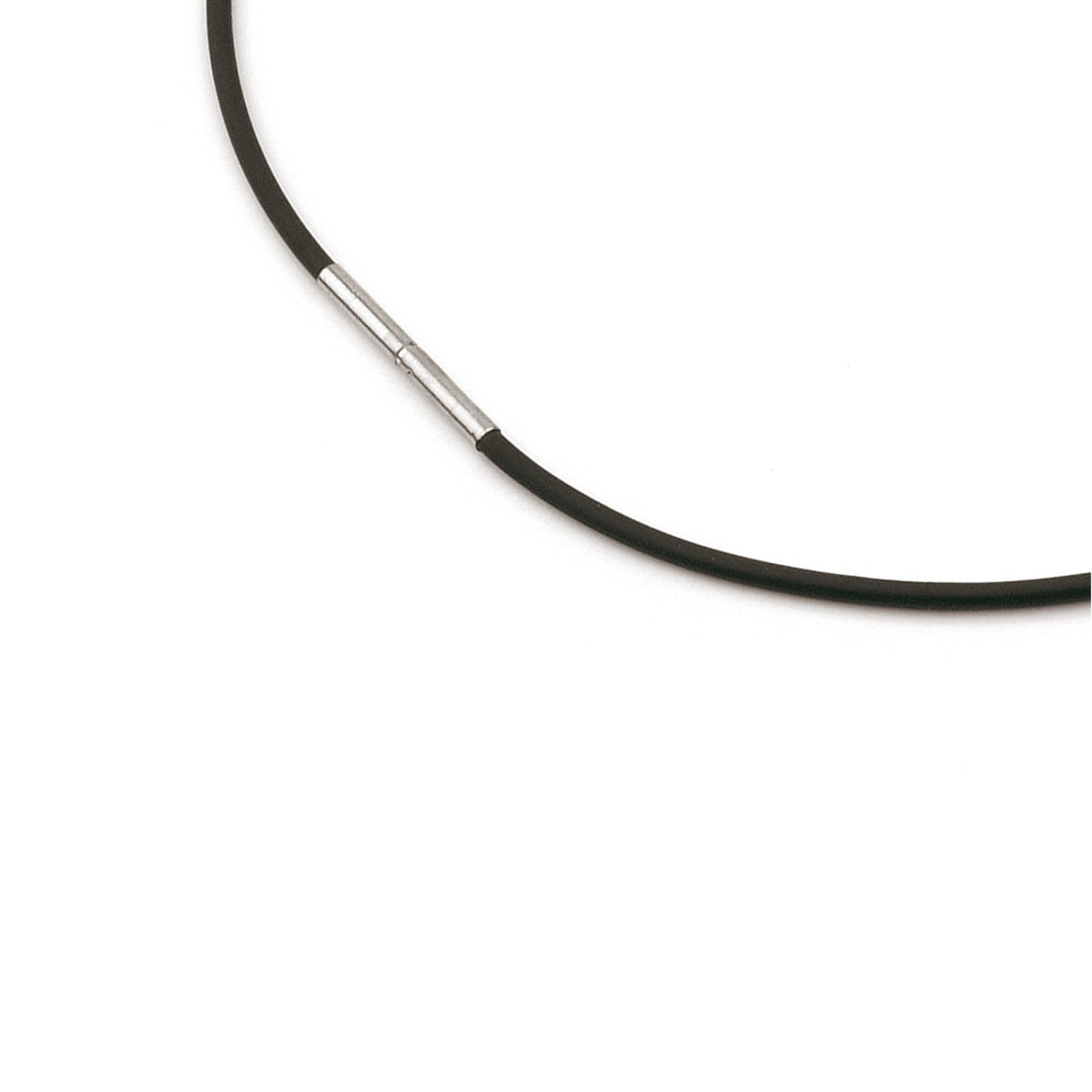 Collar de goma negra con detalle de titanio en el centro.