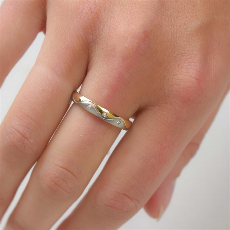Anillo de titanio bicolor dia 3/0.015 - 0150-03