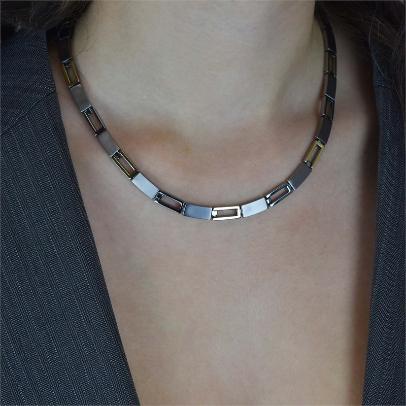 Collar Bicolor de Titanio NL 08040-02