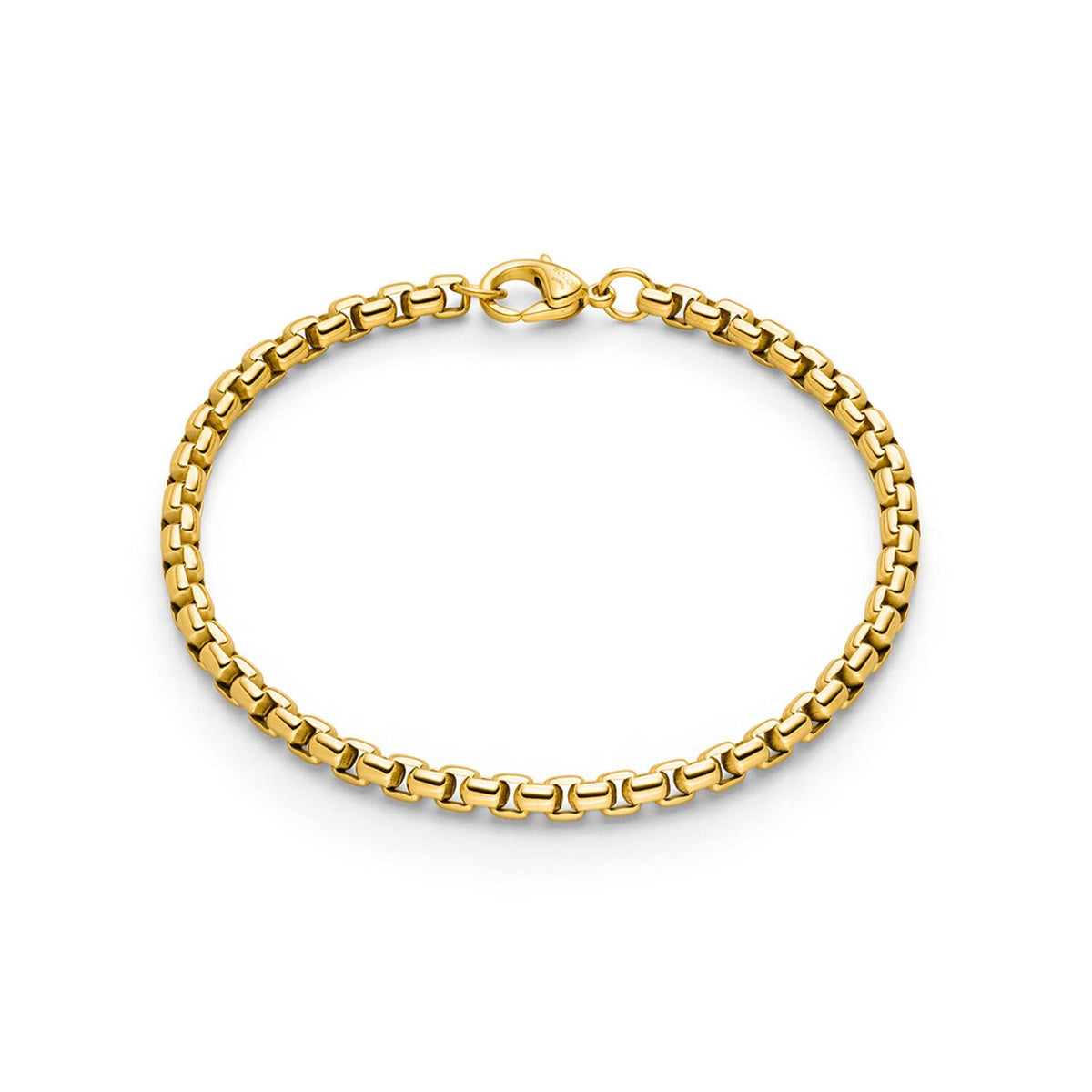 Pulsera de eslabones de titanio dorado de 18 cm.