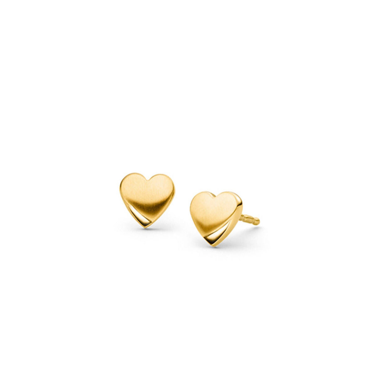 Pendientes de corazón en titanio dorado.