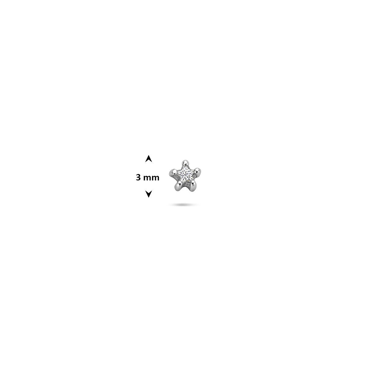 Piercing de plata rhodinado con zirconia en forma de estrella