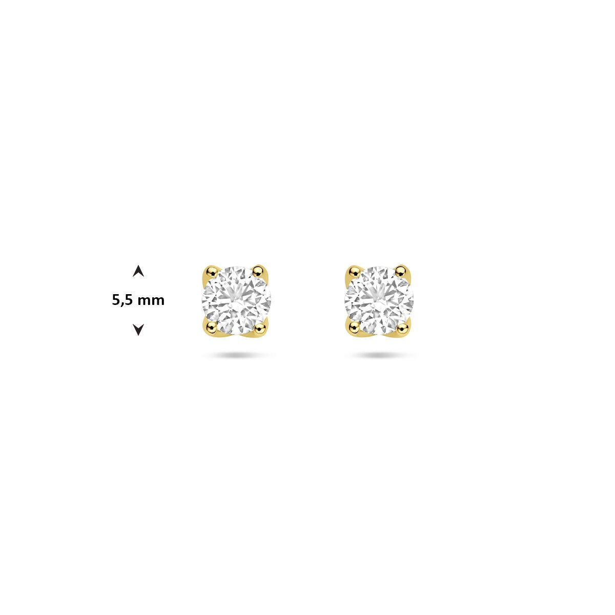 pendientes de botón de oro amarillo con diamante cultivado en laboratorio – 1.0 ct
