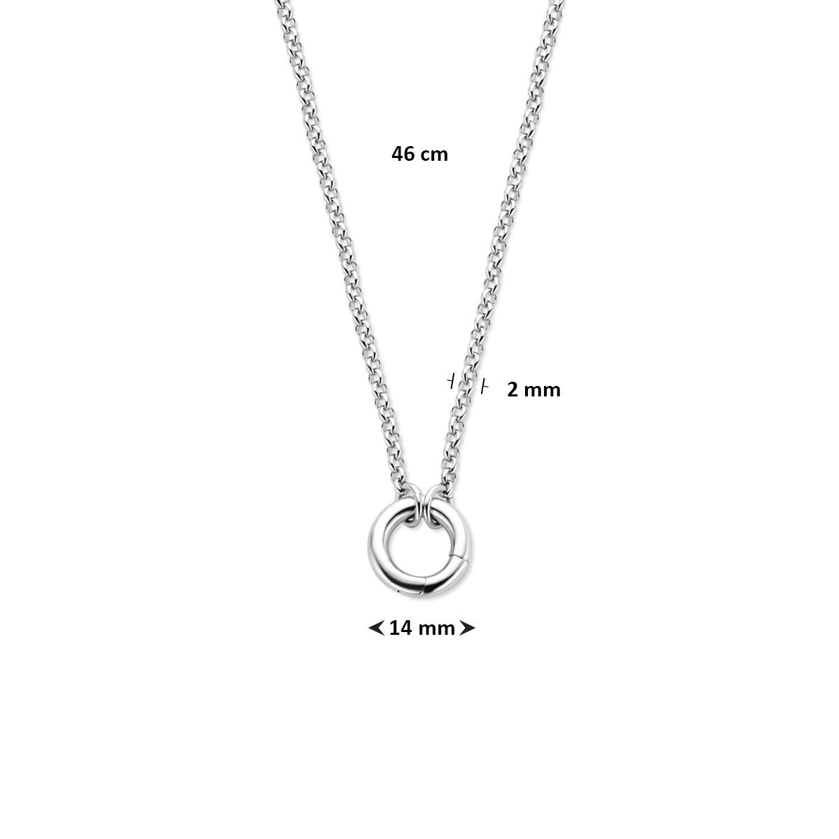 Collar de jasseron de plata con conector – plata 925 rodiada
