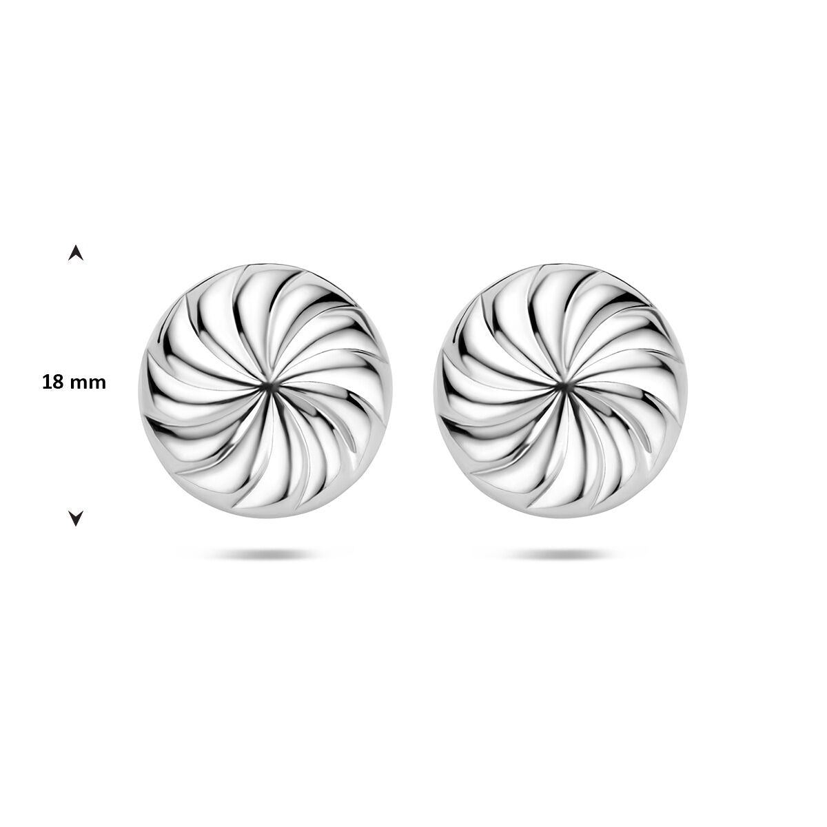 Pendientes de botón de plata 925 rodiados