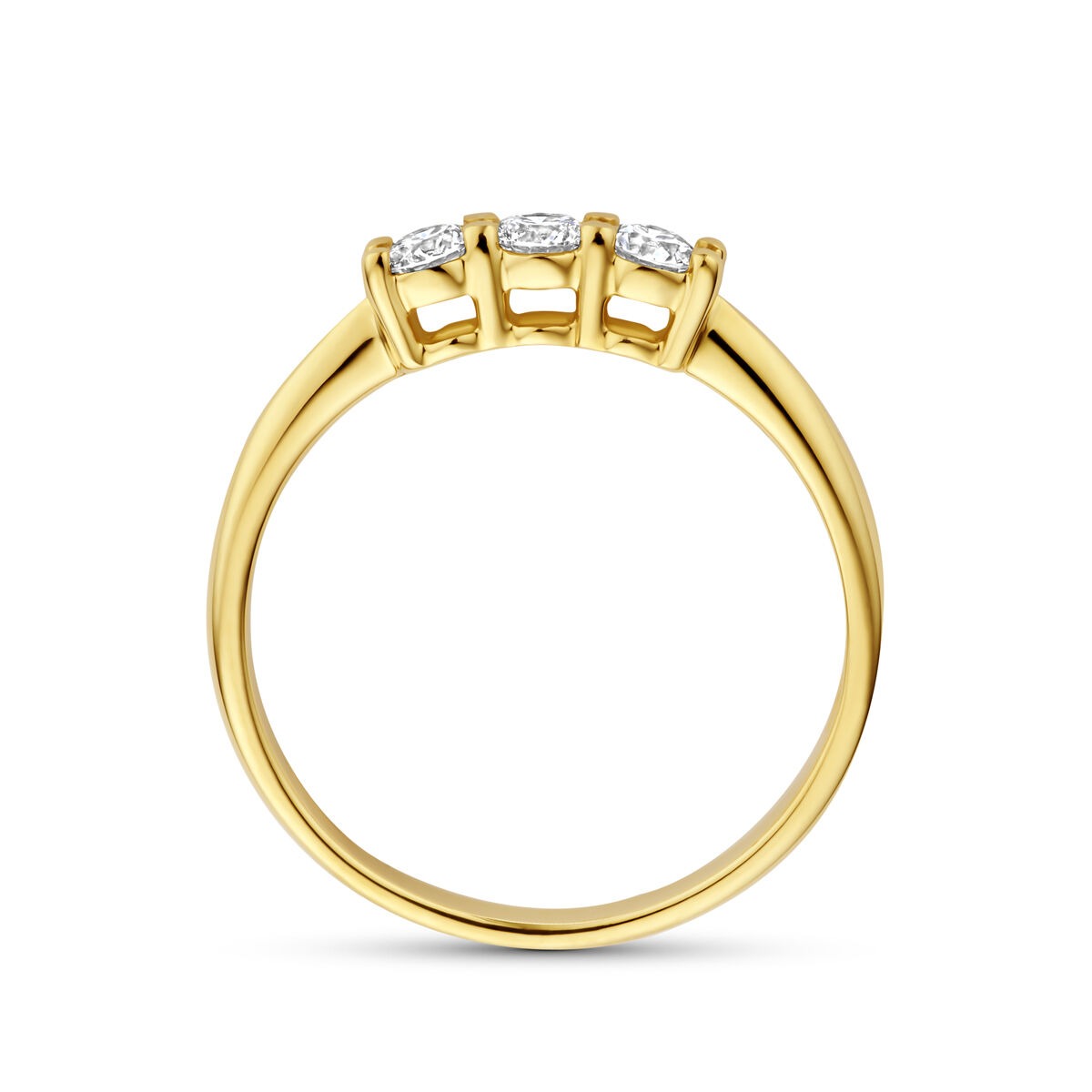 Anillo de oro amarillo de 14k con diamante cultivado en laboratorio