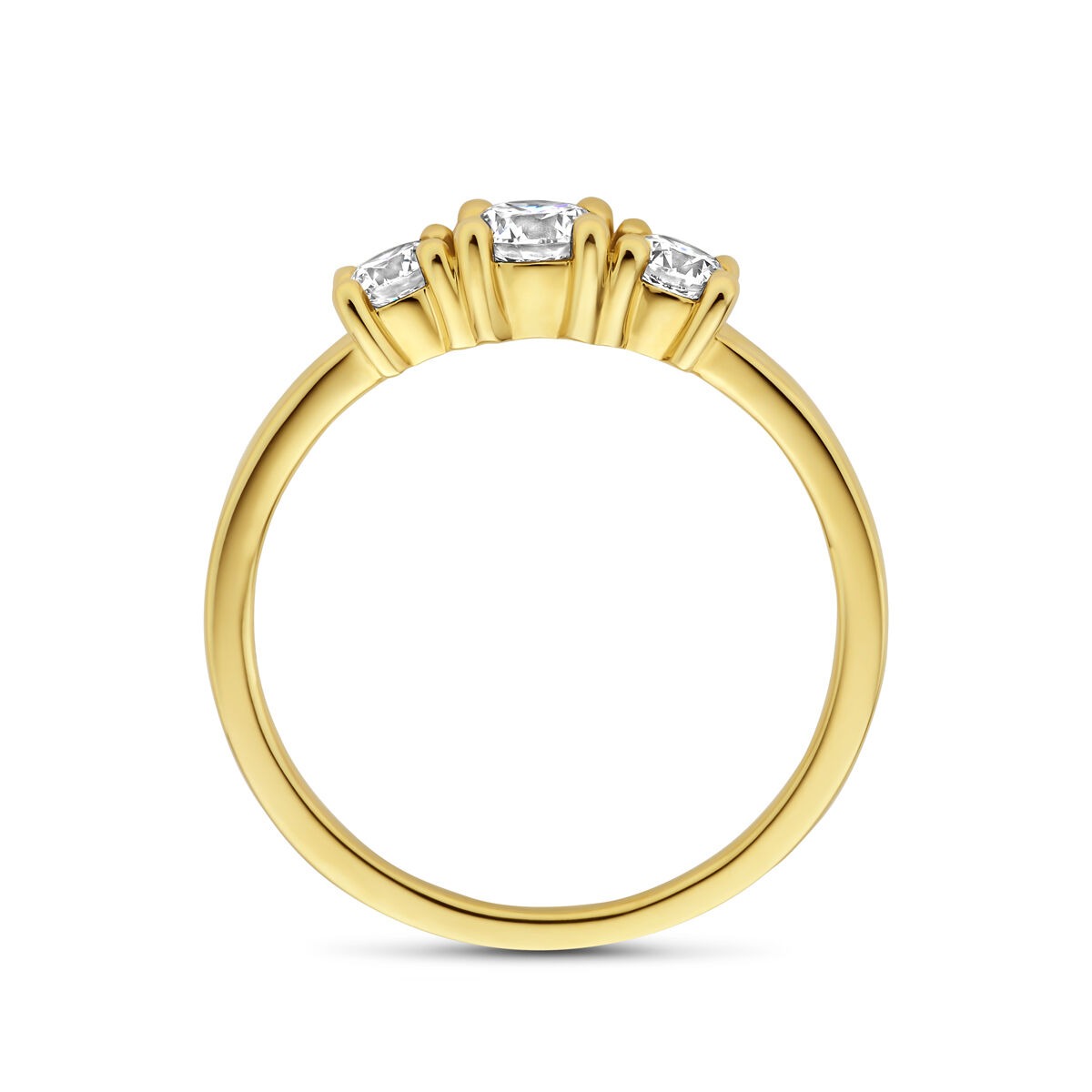 Anillo de mujer en oro amarillo con diamante cultivado en laboratorio – 14k oro amarillo